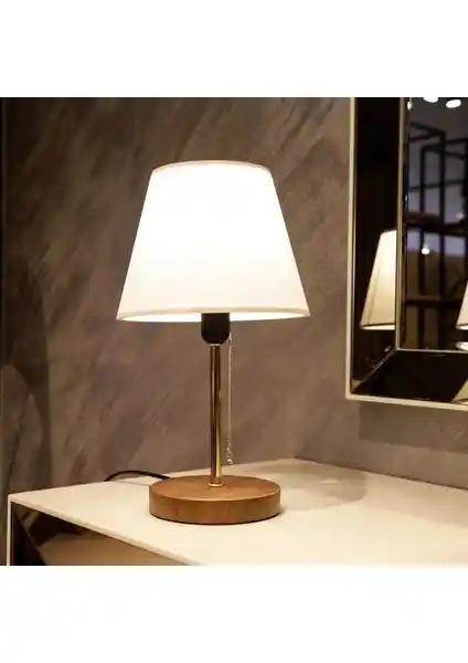 Homing Sera Krem Kumaş Başlıklı Abajur Modern İç Mekanlar İçin Uygun Tasarım