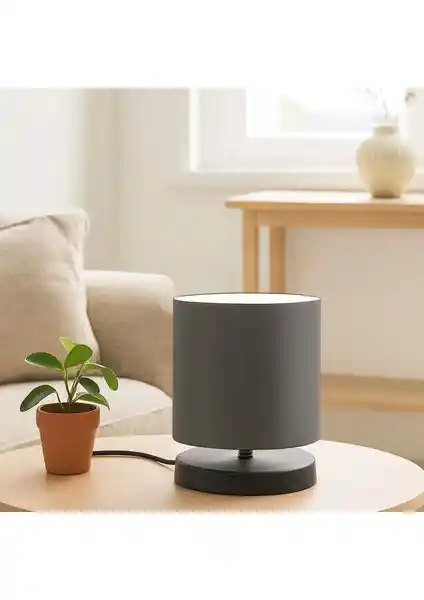 Homing Tasarım Mini Abajur Antrasit Gri AYD-3244 Modern Şık İç Mekan Aydınlatması