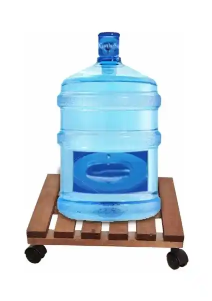 İkbal Home Ahşap Tüp Damacana Saksı Altlığı Kızıl Kahve Estetik ve İşlevsel Tasarım