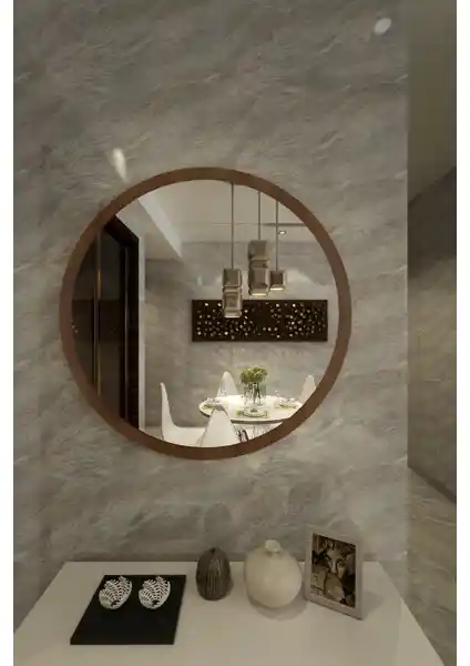 İkizler Çeyiz Wendy Dekoratif Konsol Aynası: Şık ve Dayanıklı Ceviz Renkli Tasarım