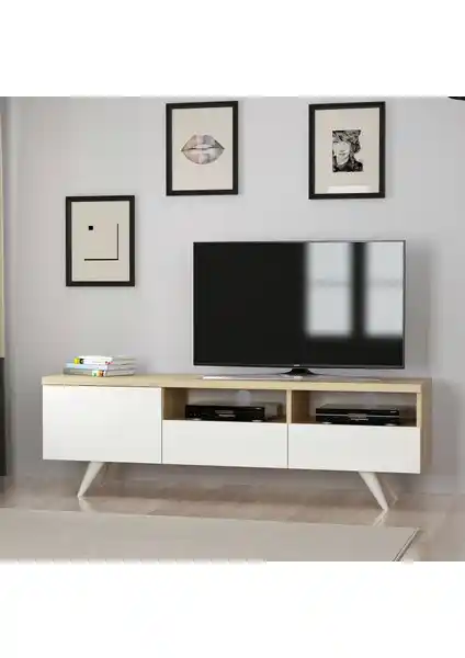 İnarch Brüksel Safir Beyaz TV Ünitesi Modern ve Şık Dekorasyon Çözümü