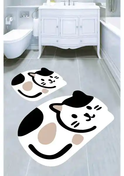 İnka Halı Kaymaz Taban Yıkanabilir 2'li Banyo Paspası ile Güvenli ve Şık Banyolar