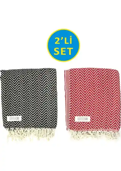 INTER Z 2'li Peştemal Plaj Havlusu Seti Geniş ve Şık Tasarımıyla Çok Yönlü Kullanım