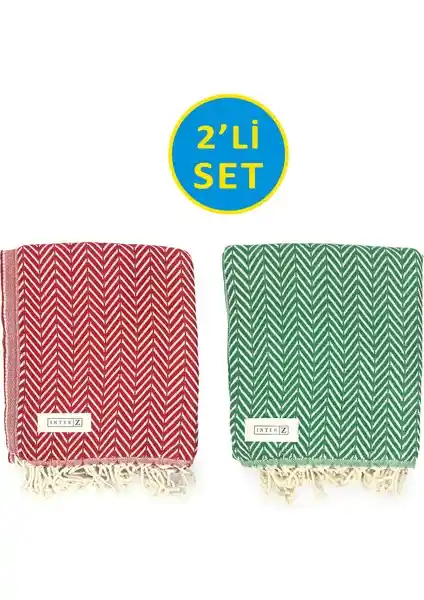 INTER Z 2'li Peştemal Plaj Havlusu Seti Hafif ve Çok Yönlü Kullanım İçin Uygun