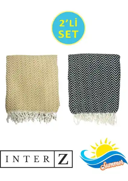 INTER Z 2'li Peştemal Plaj Havlusu Seti Konfor ve Çok Yönlülük Sunar