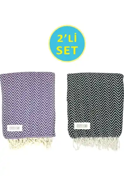 INTER Z 2'li Peştemal Plaj Havlusu Seti: Şıklık ve Çok Yönlülük Sunan Yüksek Kaliteli Pamuk Havlu