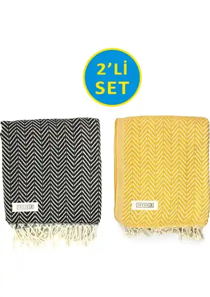 INTER Z 2'li Peştemal Seti: Yüksek Kalite ve Çok Yönlü Kullanım İçin Uygun Plaj Havlusu