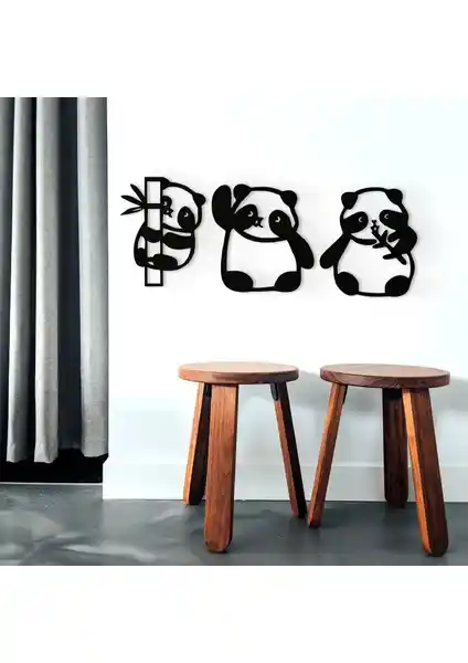 ION Ahşap Fabrika Panda Duvar Dekoru: Modern ve Renkli İç Mekan Dekorasyonu İçin Uygun