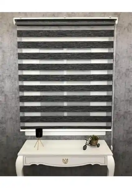 İREMKARAHOME Bambu Raks Koyu Gri Zebra Perde: Modern ve Dayanıklı İç Mekan Dekorasyonu Çözümü