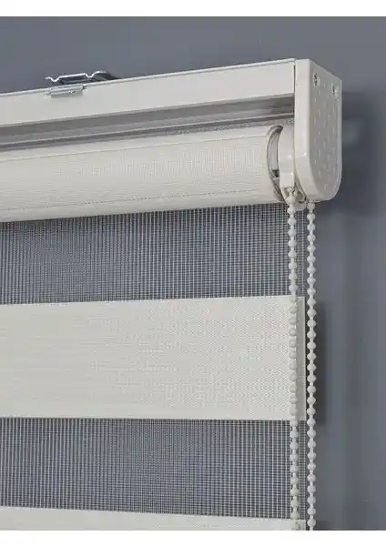 İthal Bambu Kalın Ekru Zebra Stor Perde Modern Dekorasyon ve Pratik Kullanım İçin