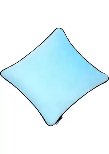 Ju Yaratıcı Tasarım Biyeli Kırlent Yastık Kılıfı Mavi 44x44 cm Estetik ve Dayanıklı Tasarım