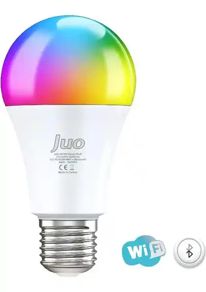 Juo Lumex Akıllı RGB LED Ampul 9W Wi-Fi ve Bluetooth Uyumlu Modern Aydınlatma Çözümü