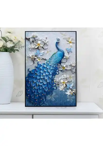 Kalavika 5D Elmas Boyama Tavuskuşu Sanat ve Hobi Seti 30x40 cm Dekoratif Tablo