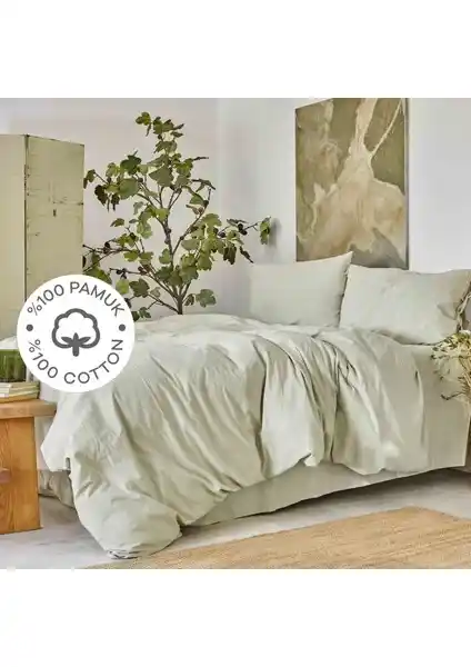 Karaca Home 4 Element Bej Pamuk Nevresim Takımı Doğal ve Şık Tasarımıyla Yatak Odalarına Huzur Katar