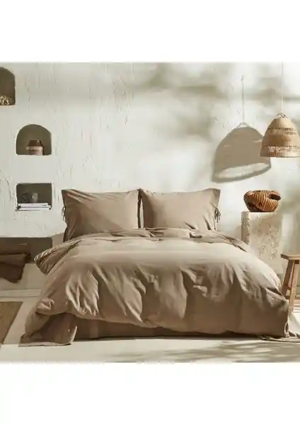 Karaca Home 4 Element Çift Kişilik Nevresim Takımı Latte Sade ve Şık Tasarım