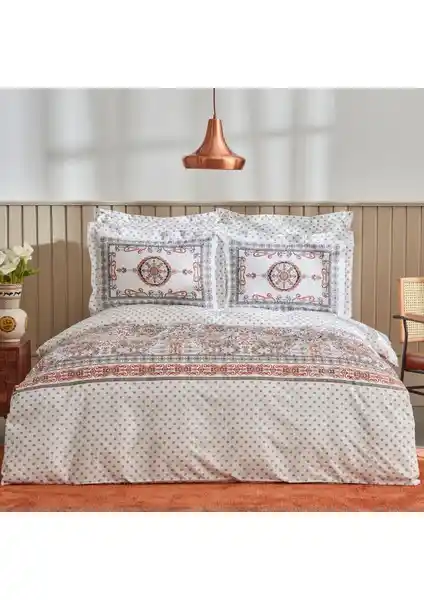 Karaca Home Aprika Pamuk Çift Kişilik Nevresim Takımı Kiremit Renkli Şıklık ve Konfor Sağlar