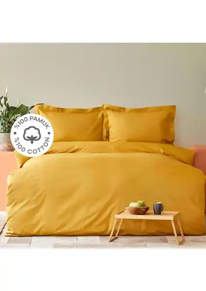 Karaca Home Back To Basic Hardal Çift Kişilik Nevresim Takımı Yatak Odası İçin Şık ve Dayanıklı Tasarım