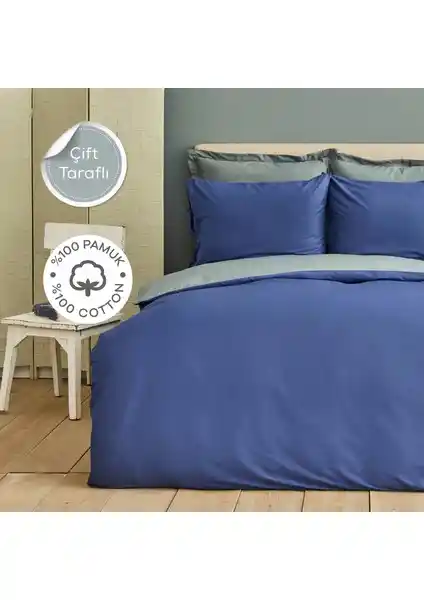 Karaca Home Basic Gri İndigo %100 Pamuk Çift Kişilik Nevresim Takımı Detayları ve Kullanım Özellikleri