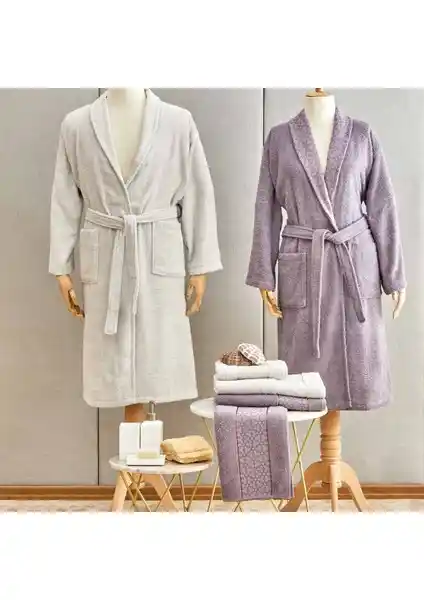 Karaca Home Casita Flos 6 Parça Gri Mürdüm Aile Banyo Seti Özellikleri ve Kullanım Avantajları