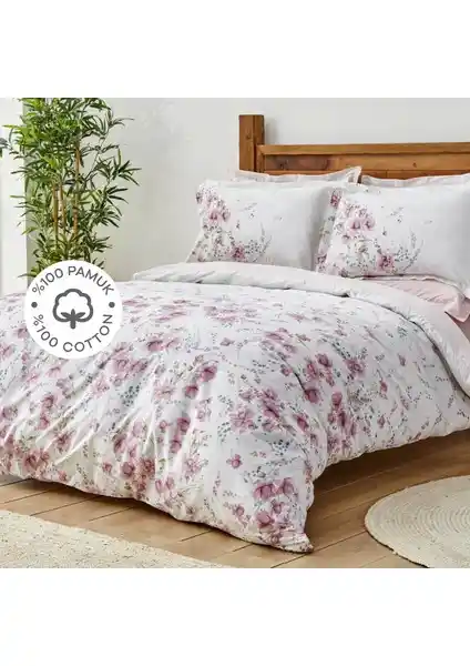 Karaca Home Dalila Pembe %100 Pamuk Çift Kişilik Nevresim Takımı Şık ve Konforlu Tasarım