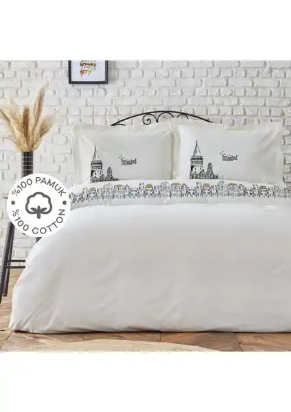 Karaca Home Galata Siyah Nakışlı Çift Kişilik Nevresim Takımı - Şık ve Dayanıklı Tasarım