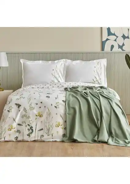 Karaca Home Herbal %100 Pamuk Çift Kişilik Nevresim Pike Seti Yatak Odası Şıklığı ve Konforu
