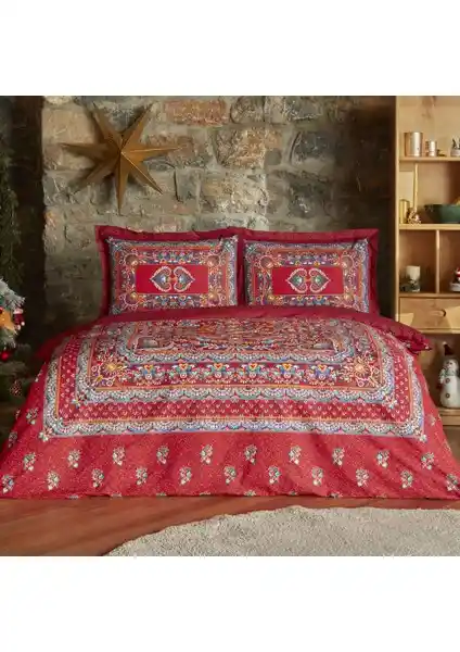 Karaca Home Mihver Pano Kırmızı Çift Kişilik Nevresim Takımı Yatak Odası Şıklığı ve Konforu