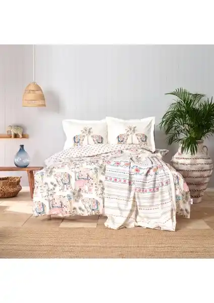 Karaca Home Nepal Pembe %100 Pamuk Çift Kişilik Nevresim Takımı Yatak Odası Şıklığı