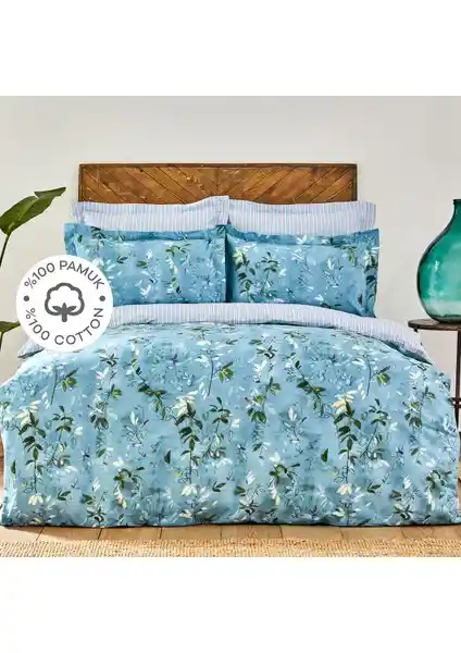 Karaca Home Orville Mavi %100 Pamuk Çift Kişilik Nevresim Takımı Detayları ve Özellikleri