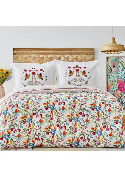 Karaca Home Parlin Fuşya %100 Pamuk Çift Kişilik Nevresim Takımı Detayları