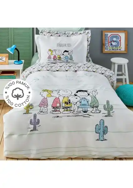 Karaca Home Peanuts Snoopy Vintage Tek Kişilik Nevresim Takımı Yatak Odası Dekoru