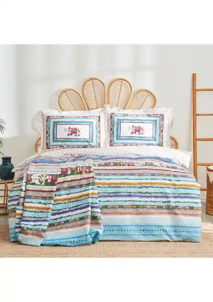 Karaca Home Perez Hardal %100 Pamuk Tek Kişilik Nevresim Takımı Modern ve Şık Tasarımıyla Yatak Odalarına Canlılık Katar