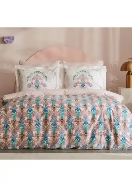 Karaca Home Saviny %100 Pamuk Saten Çift Kişilik Nevresim Takımı: Şıklık ve Konforun Birleşimi