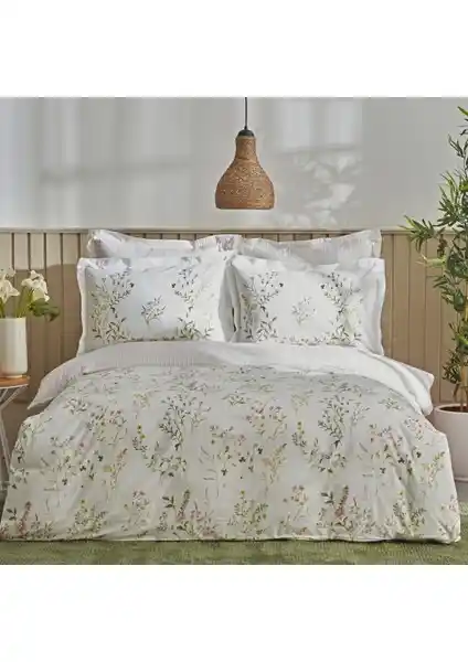 Karaca Home Sera %100 Pamuk Çift Kişilik Yeşil Nevresim Takımı, Şık ve Konforlu Uyku Deneyimi