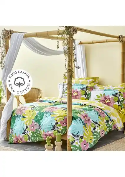 Karaca Home Tropic Yeşil %100 Pamuk Çift Kişilik Nevresim Takımı: Estetik ve Konfor Bir Arada