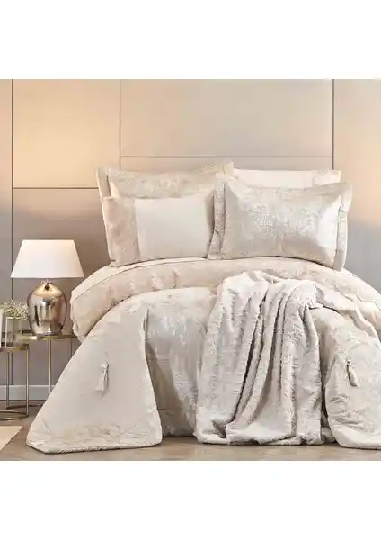 Karaca Home Valeria Best Gold 8 Parça Çeyiz Seti Modern ve Şık Tasarım Çift Kişilik Yatak Takımı