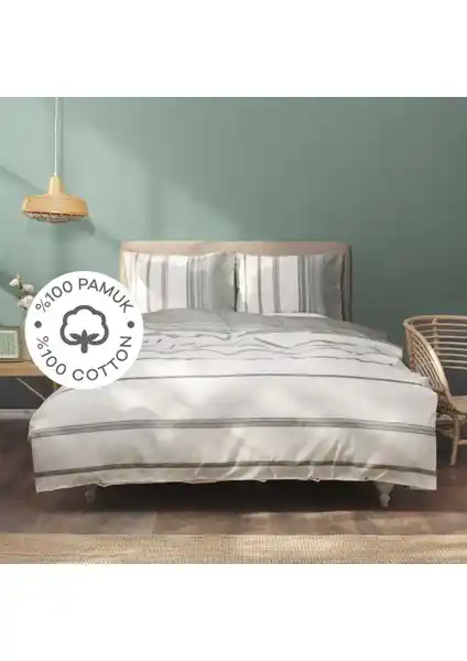 Karaca Home Vetro Haki Çift Kişilik Nevresim Takımı Modern ve Şık Tasarım