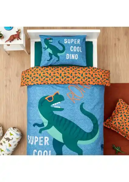 Karaca Home Young Cool Dino Çocuk Tek Kişilik Pamuk Nevresim Takımı 160x220 cm