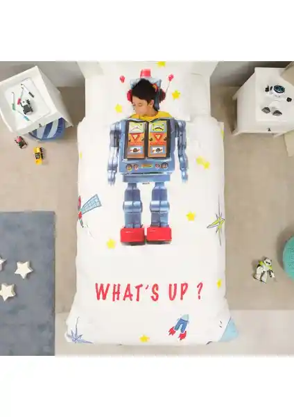 Karaca Home Young Robot %100 Pamuk Tek Kişilik Nevresim Takımı Ürün Özellikleri ve Tasarımı