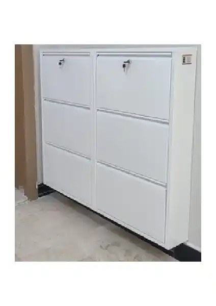 Kaser 3+3 Kilitli Metal Ayakkabılık Detayları ve Modern Depolama Çözümü