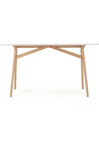 Kayın Masif Ayaklı Beyaz Çalışma Masası: Modern ve Sürdürülebilir Ofis Çözümü