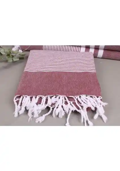 Kayra Export Bordo Organik Pamuk Plaj Havlusu Doğal ve Şık Tasarımıyla Konfor Sunar