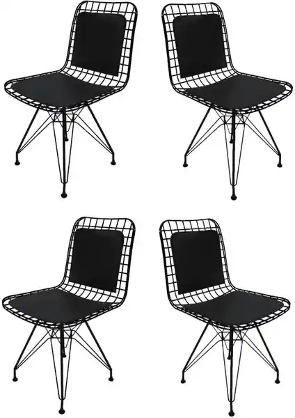 Kenz Life Knsz Kafes Tel Sandalyesi 4'lü Set Modern ve Dayanıklı Oturma Çözümü