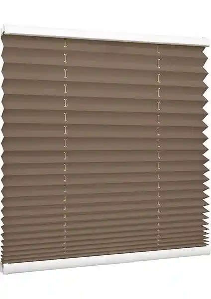 Kidmex Kahve Rengi Plise Katlanır Cam Balkon Perdesi Estetik ve Fonksiyonelliğin Buluşması