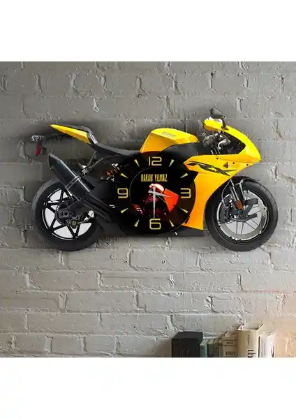 Kişiye Özel Motosiklet Temalı Ahşap Duvar Saati ile Evinize Şıklık Katın