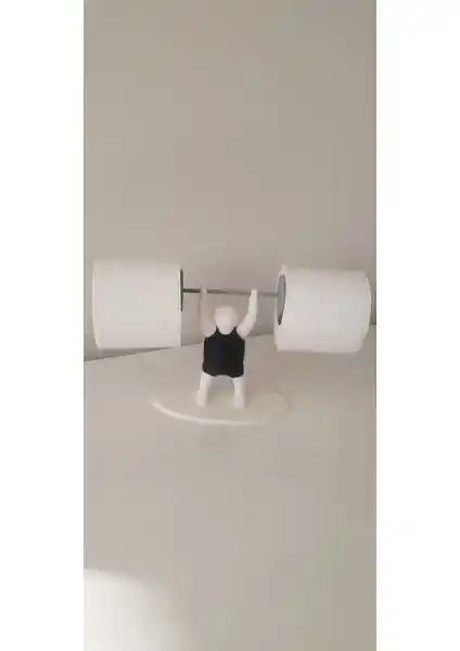 KLC Tasarım Halter Figürlü Yedek Tuvalet Kağıdı Tutucu Modern ve Özelleştirilebilir Tasarım