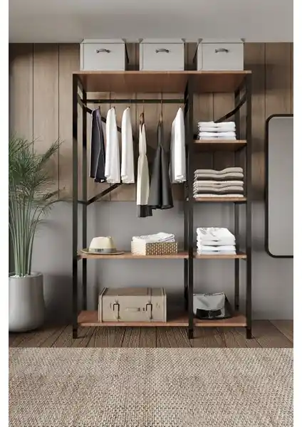 Koç Tek Yapı Alkor Metal Masif Ahşap Desenli Açık Giyinme Dolabı İnceleme ve Kullanıcı Yorumları