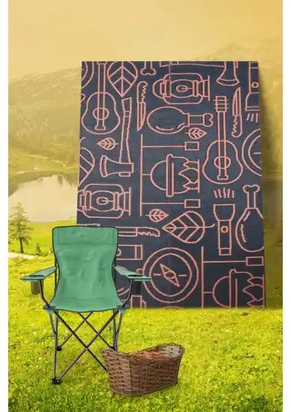 Konfor Halı Savana 8810 Çok Amaçlı Dayanıklı ve Hafif Plaj, Kamp ve Bahçe Kullanımı İçin