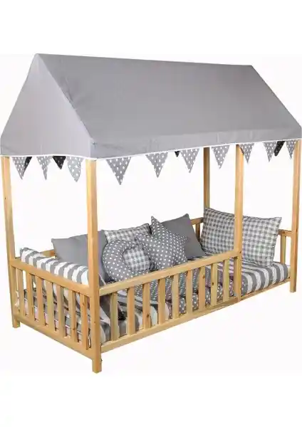 Köşk Mobilya Çatılı Montessori Yatak 90x190: Güvenli ve Estetik Çocuk Yatakları