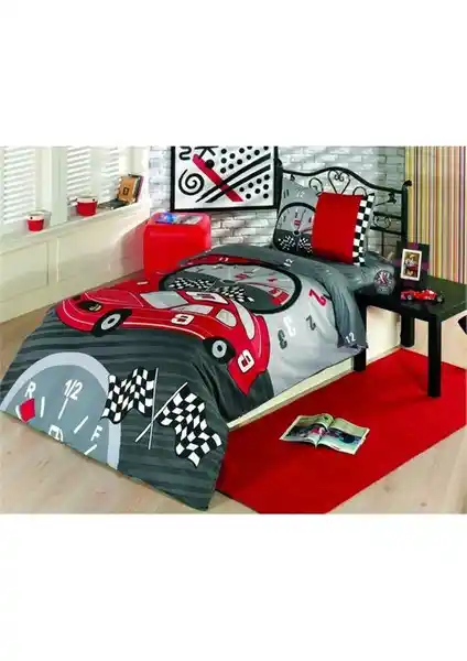 Kristal Yarışçı Ranforce Tek Kişilik Nevresim Takımı: Şık ve Konforlu Yatak Dekorasyonu